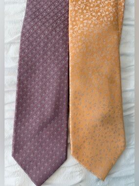 Set of 2 Valentino Men's Silk Ties, Made in Italy, Great Condition